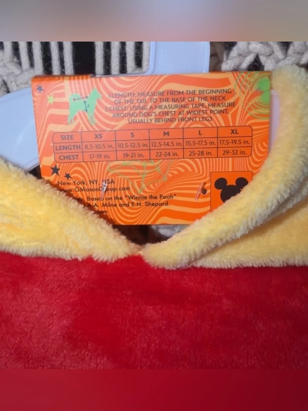 Dog Disney costume Winnie the Pooh
